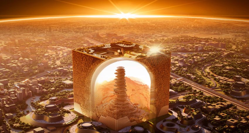 Arabie-Saoudite : Gratte-ciel géant en forme de cube à Riyad